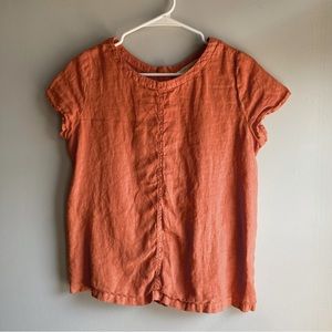 Coral Linen Top
